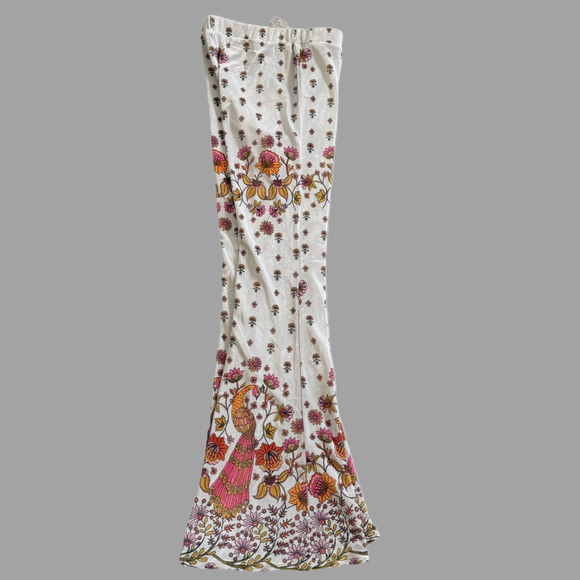 Free People Flare Street Amalia Ivory Velvet Pants Large - Picture 6 of 13